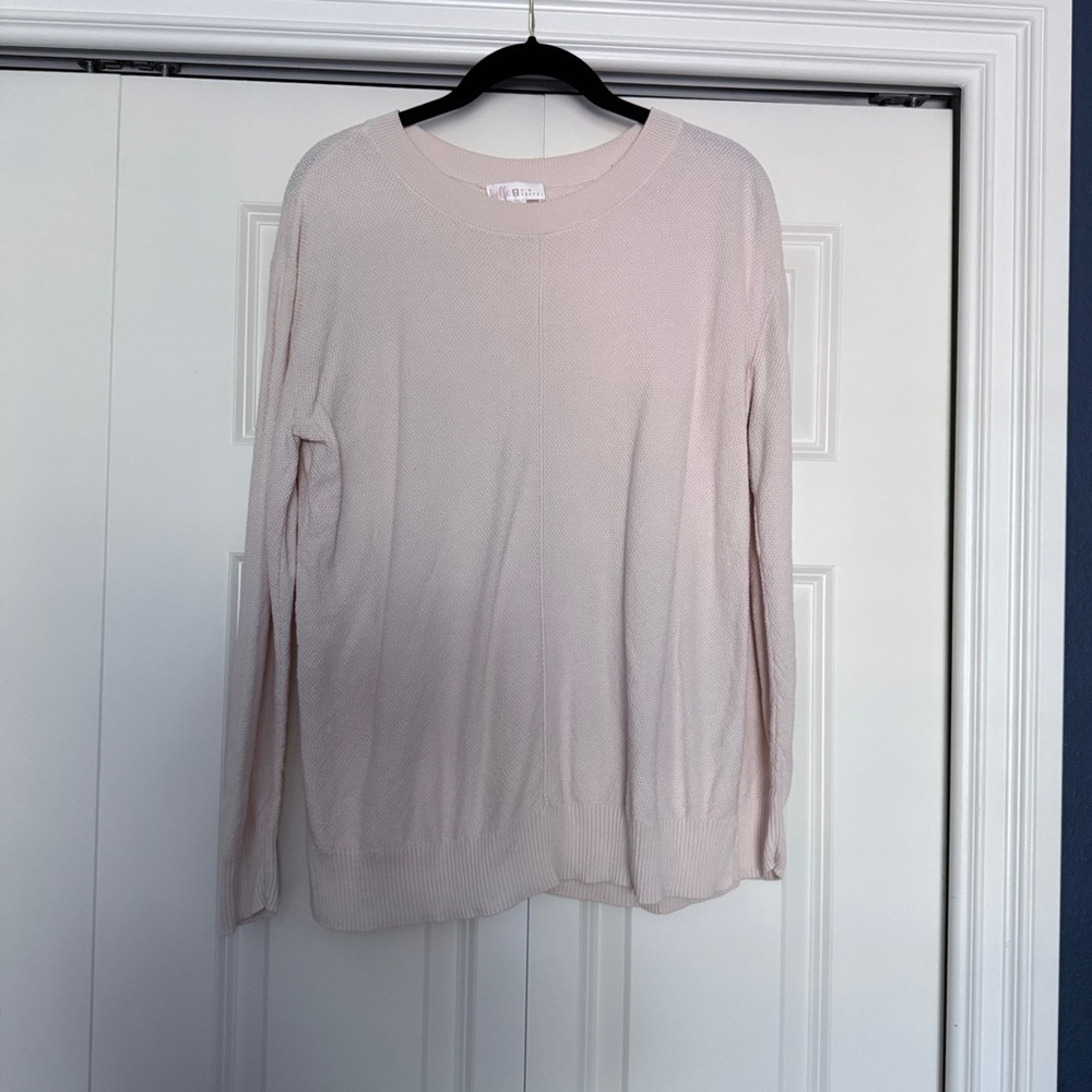 Belle by Kim Gravel Soft pink Cream Sweater